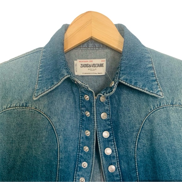 NWOT Zadig and Voltaire Thelmus Denim Jacket - Picture 6 of 13